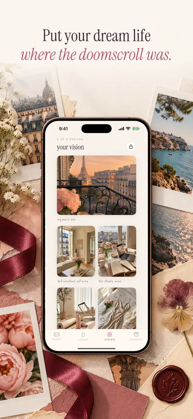 A vision board from your own photos